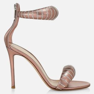 Gianvito Rossi Bijoux Crystal Napa Silk Camellia